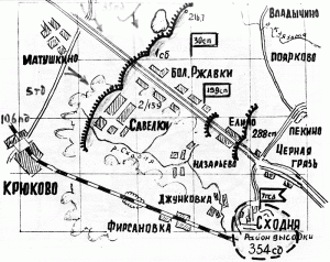 Расположение частей 7-ой ГСД в обороне 02.12.41 г.